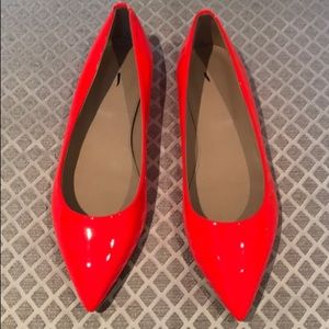 J. Crew Viv hot coral patent leather flats 7.5